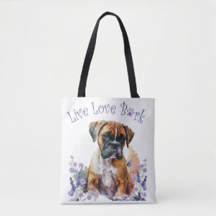 Boxer Dog Mom Floral Tote Bag