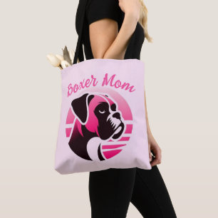 Boxer Dog Mom in Pink Tote Bag