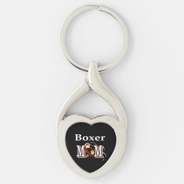 Boxer Dog MOM Keychain (Front)