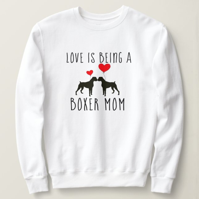 Boxer Dog Mom Shirts - Love is a Boxer Dog (Design Front)