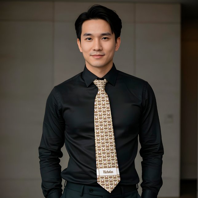 Boxer Dog Monogram Neck Tie (Creator Uploaded)