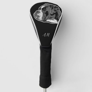 Boxer Dog Monogrammed Golf Head Cover by ritmoboxer at Zazzle