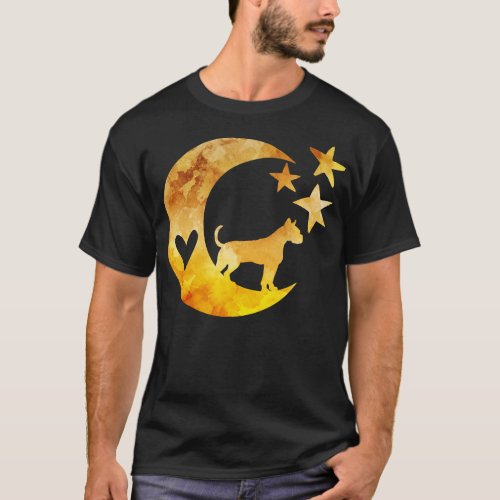 Boxer Dog Moon Stars Art T_Shirt