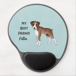 Boxer Dog My Best Friend Custom Pet Name Gel Mouse Pad