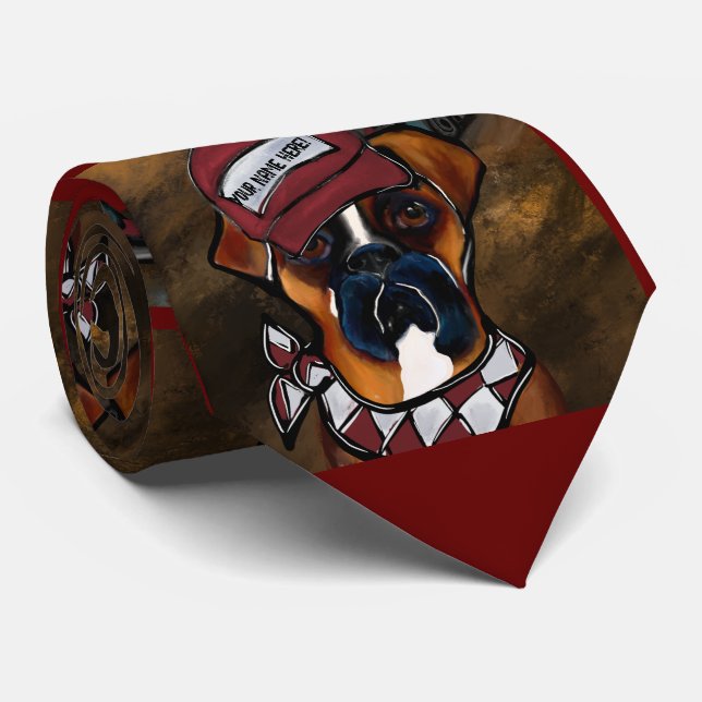 Boxer Dog Neck Tie (Rolled)