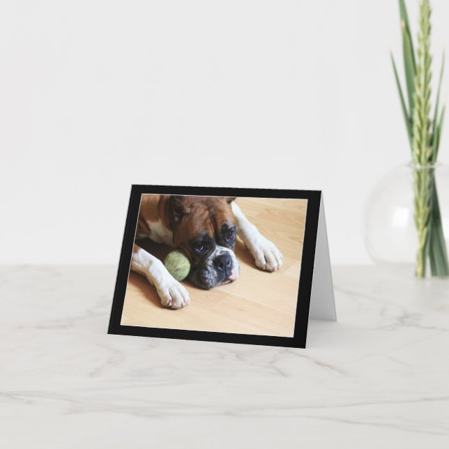 Boxer dog notecard (Front)