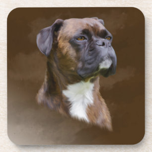 Boxer Dog Oil Painting Art Portrait Coaster
