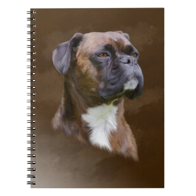 Boxer Dog Oil Painting Art Portrait Notebook (Front)