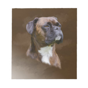 Boxer Dog Oil Painting Art Portrait Notepad