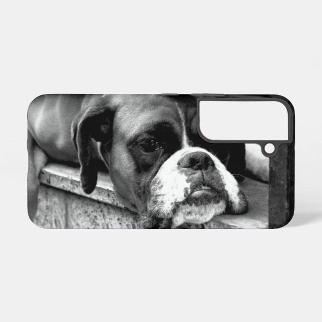 Boxer Dog On Windowsill sgcna Samsung Galaxy Case (Back Horizontal)