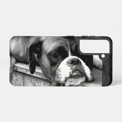 Boxer Dog On Windowsill sgcnm Samsung Galaxy S21 Case