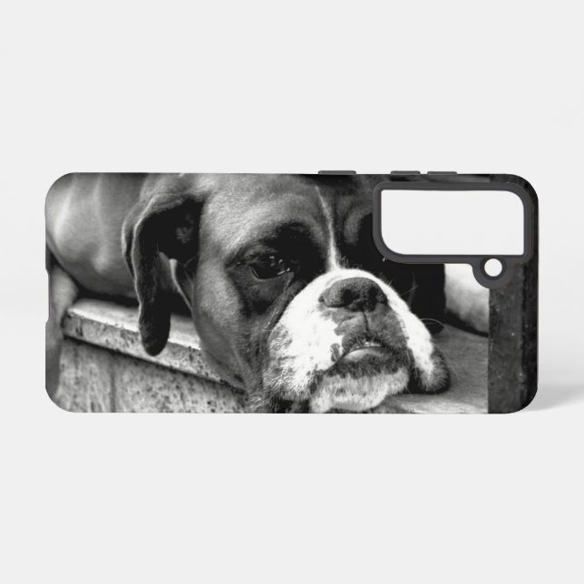 Boxer Dog On Windowsill sgcnm Samsung Galaxy Case (Back Horizontal)