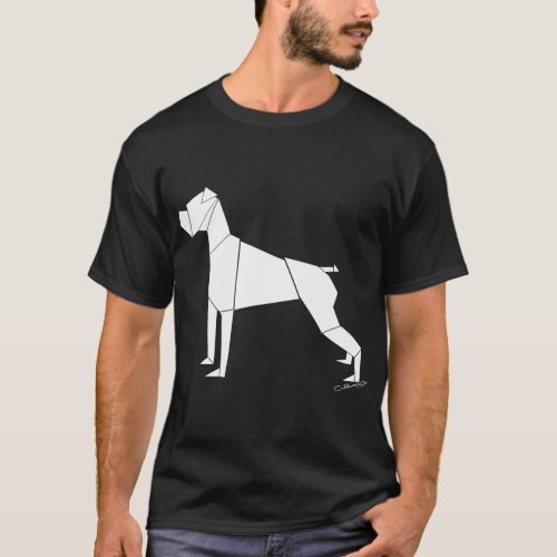 Boxer Dog Origami Colour T_Shirt