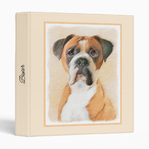 Boxer Dog Painting Uncropped Original Animal Art 3 Ring Binder