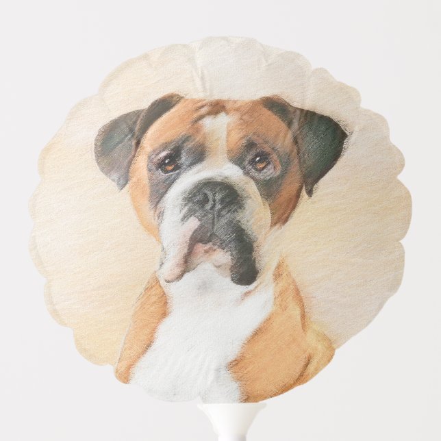 Boxer Dog Painting Uncropped Original Animal Art Balloon (Front)