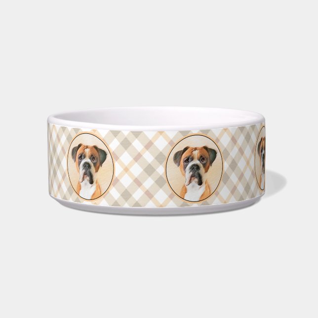 Boxer Dog Painting Uncropped Original Animal Art Bowl (Left)