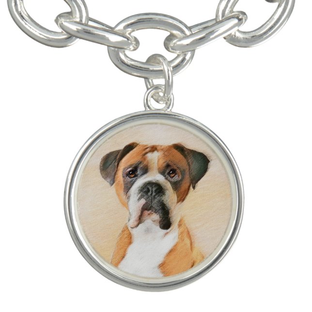 Boxer Dog Painting Uncropped Original Animal Art Bracelet (Design)
