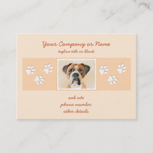 Boxer Dog Painting Uncropped Original Animal Art Business Card
