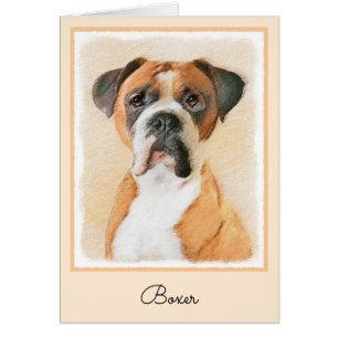 Boxer Dog Painting Uncropped Original Animal Art Cards