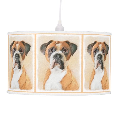 Boxer Dog Painting Uncropped Original Animal Art Ceiling Lamp