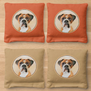 Boxer Dog Painting Uncropped Original Animal Art Cornhole Bags