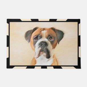 Boxer Dog Painting Uncropped Original Animal Art Doormat