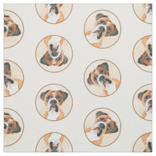Boxer Dog Painting Uncropped Original Animal Art Fabric