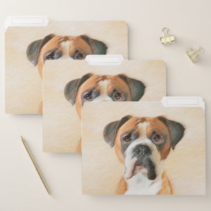 Boxer Dog Painting Uncropped Original Animal Art File Folder