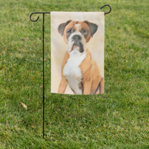 Boxer Dog Painting Uncropped Original Animal Art Garden Flag