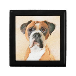 Boxer Dog Painting Uncropped Original Animal Art Gift Box