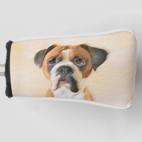 Boxer Dog Painting Uncropped Original Animal Art Golf Head Cover