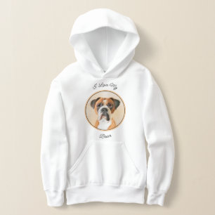 Boxer Dog Painting Uncropped Original Animal Art Hoodie
