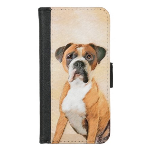 Boxer Dog Painting Uncropped Original Animal Art iPhone 87 Wallet Case