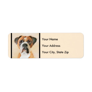 Boxer Dog Painting Uncropped Original Animal Art Label