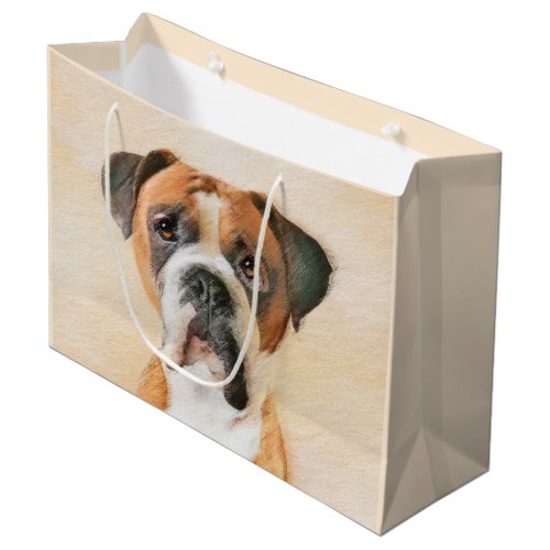 Boxer Dog Painting Uncropped Original Animal Art Large Gift Bag