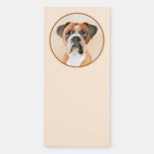 Boxer Dog Painting Uncropped Original Animal Art Magnetic Notepad