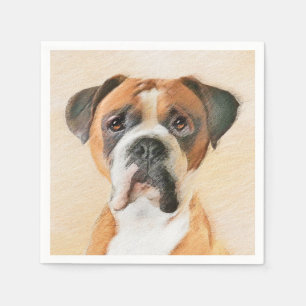 Boxer Dog Painting Uncropped Original Animal Art Napkins