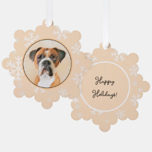 Boxer Dog Painting Uncropped Original Animal Art Ornament Card