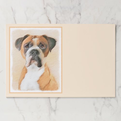 Boxer Dog Painting Uncropped Original Animal Art Paper Pad