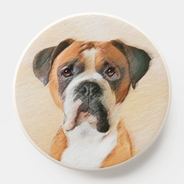 Boxer Dog Painting Uncropped Original Animal Art PopSocket (Popsocket)