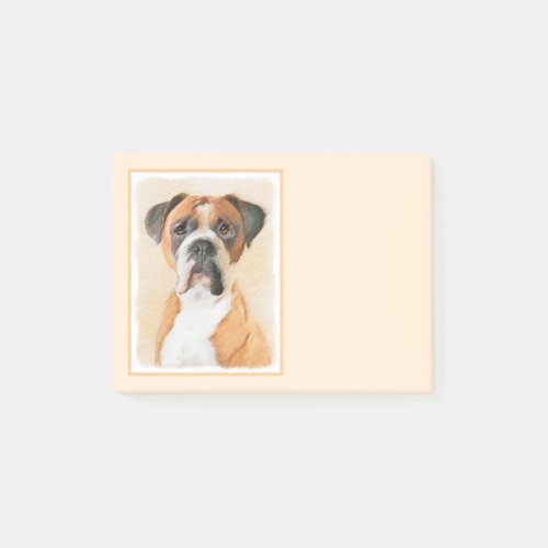 Boxer Dog Painting Uncropped Original Animal Art Post_it Notes