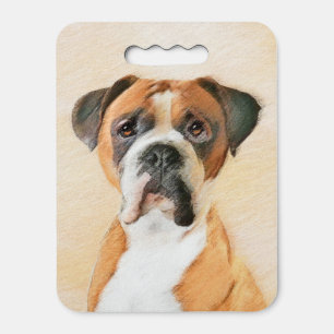 Boxer Dog Painting Uncropped Original Animal Art Seat Cushion