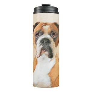 Boxer Dog Painting Uncropped Original Animal Art Thermal Tumbler