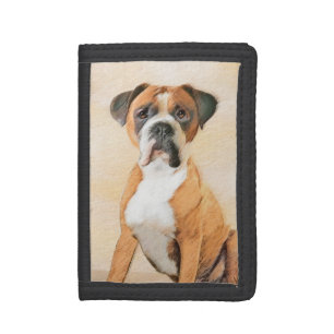 Boxer Dog Painting Uncropped Original Animal Art Trifold Wallet