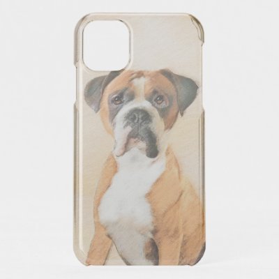 Boxer Dog Painting Uncropped Original Animal Art iPhone 11 Case