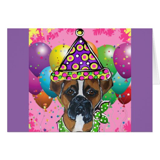 Boxer Dog Party Dog Cards (Front Horizontal)