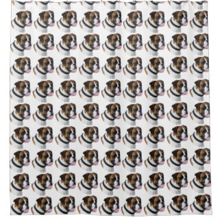 Boxer dog pattern shower curtain