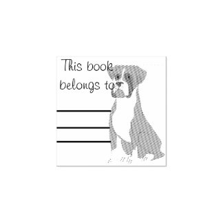 Boxer Dog Personal Library Book Stamp