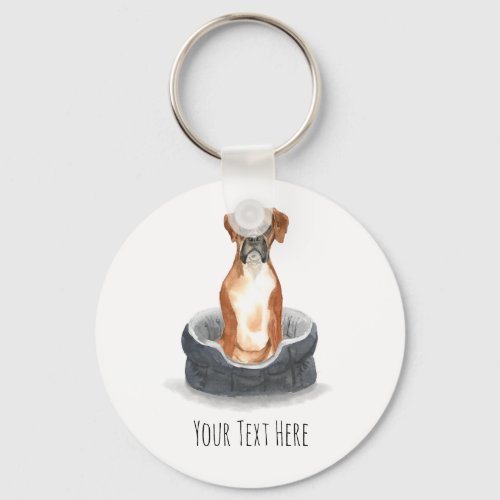 Boxer Dog Personalised Key Ring