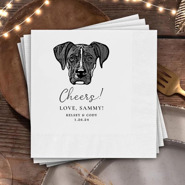 Boxer Dog Personalized Cheers Napkins (Creator Uploaded)
